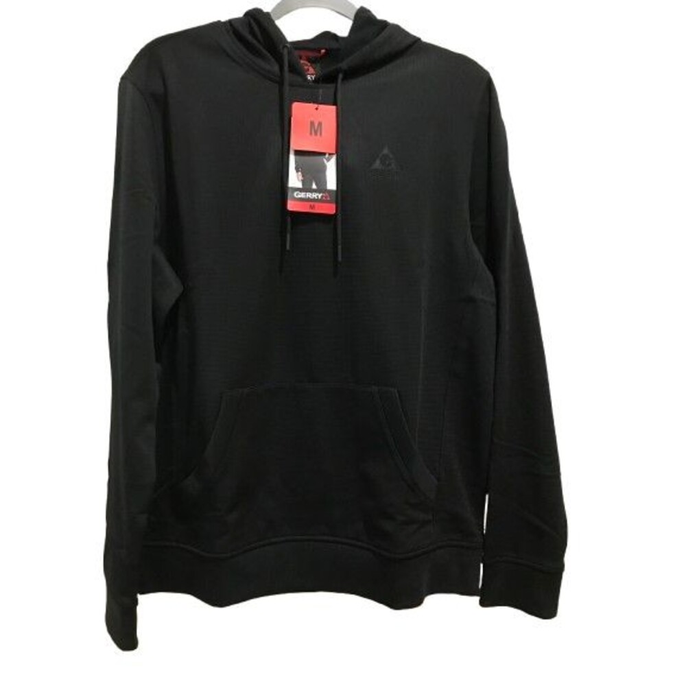 Men's Medium Gerry Hoodie Black Pull-over Active Wear athletic Long Sleeve